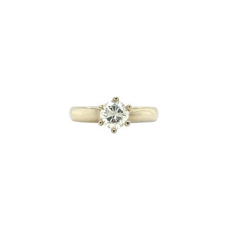 Gold solitaire ring with diamond 14 kt