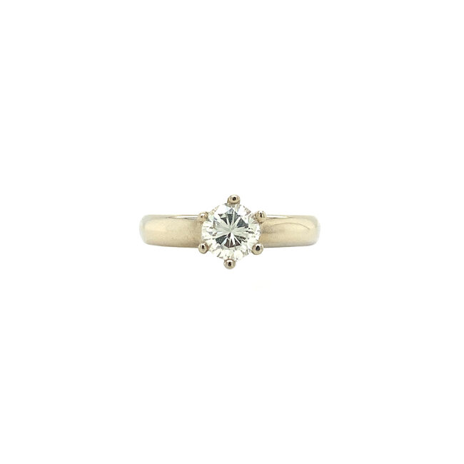 Gold solitaire ring with diamond 14 kt