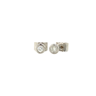 White gold solitaire ear studs with diamond 18 kt* new