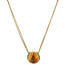 Goldenes Collier mit Citrin- und Diamantanhänger 18 Karat