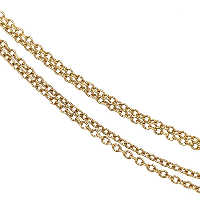 Gold necklace with citrine and diamond pendant 18 karat