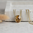 Gouden collier met citrien en diamant hanger 18 karaat
