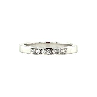 White gold row ring with diamond 14 kt* new