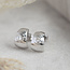 Witgouden oorstekers met diamant 18 krt