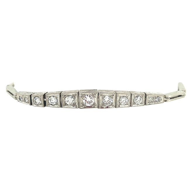 Witgouden armband met diamant 14 krt