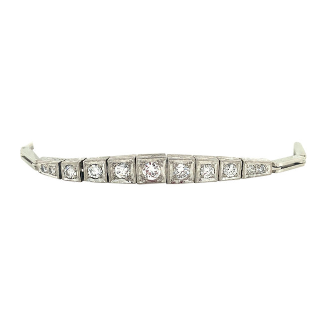 Witgouden armband met diamant 14 karaat