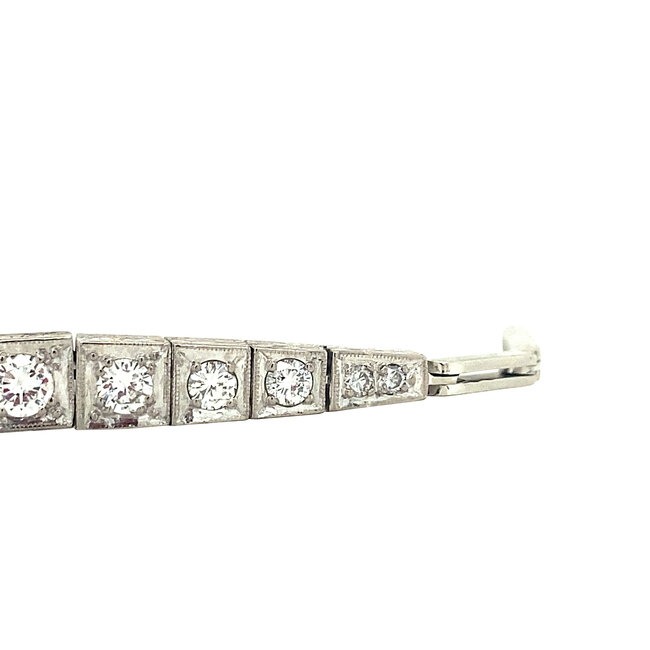 Witgouden armband met diamant 14 karaat
