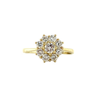 Gouden entourage ring met diamant 14 krt