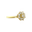 Gold entourage ring with diamond 14 kt