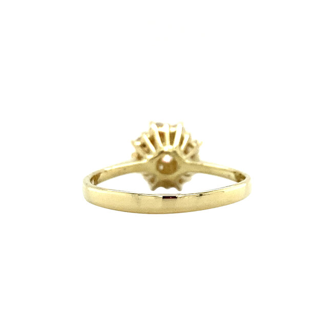 Goldener Entourage-Ring mit Diamant 14 kt