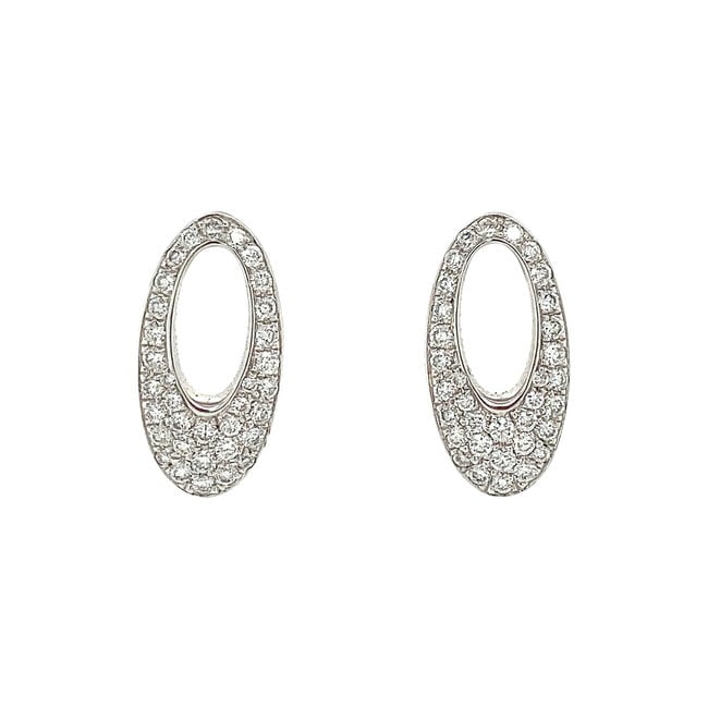 White gold stud earrings with diamond 14 kt* new