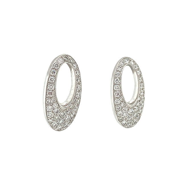 White gold stud earrings with diamond 14 kt* new