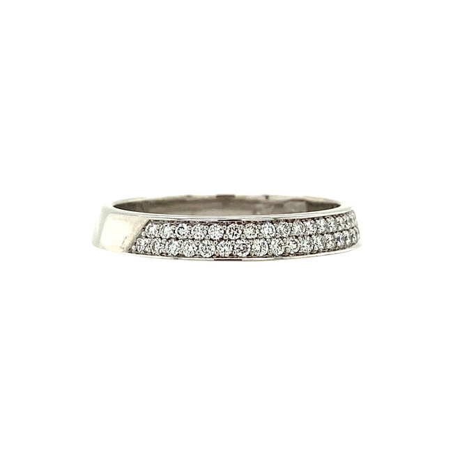 Witgouden Bigli ring met diamant 18 krt