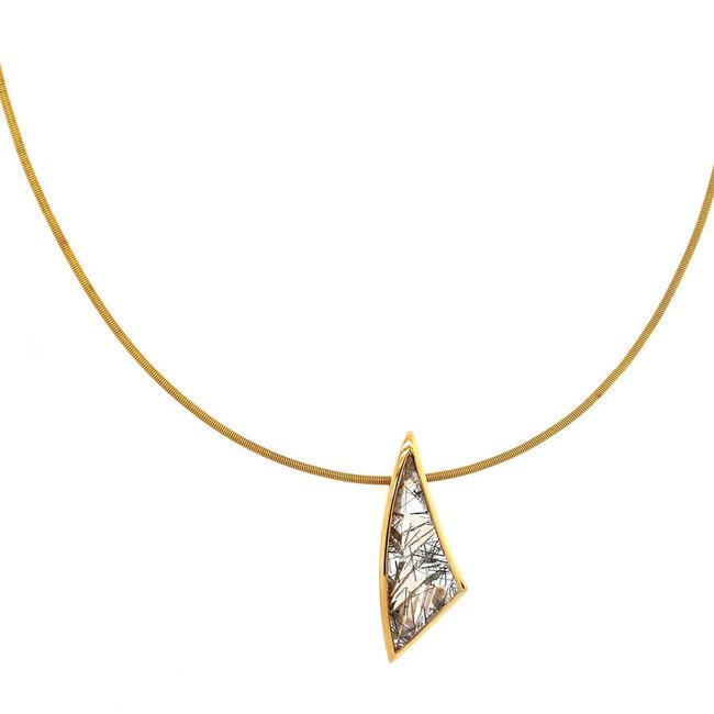 Rosegouden hanger met toermalijn quartz 18 krt* nieuw