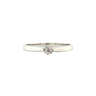 White gold solitaire ring with diamond 14 kt* new