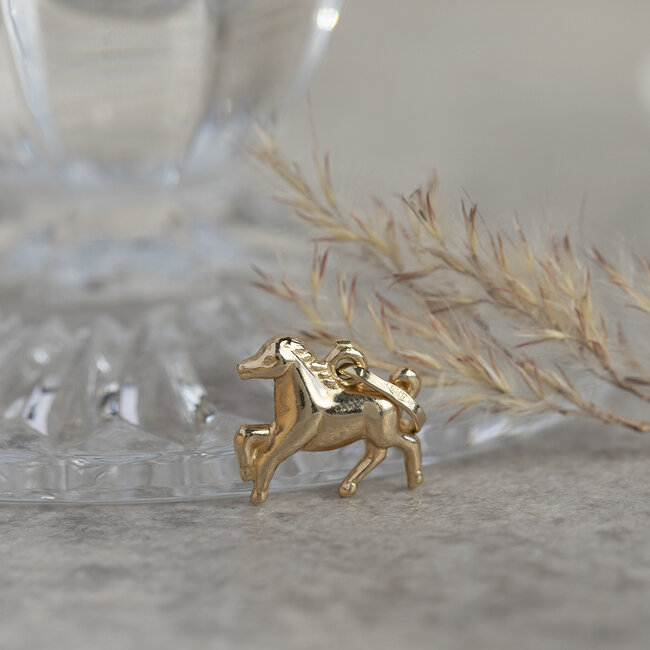 Goldener Anhänger Pferd 14 kt