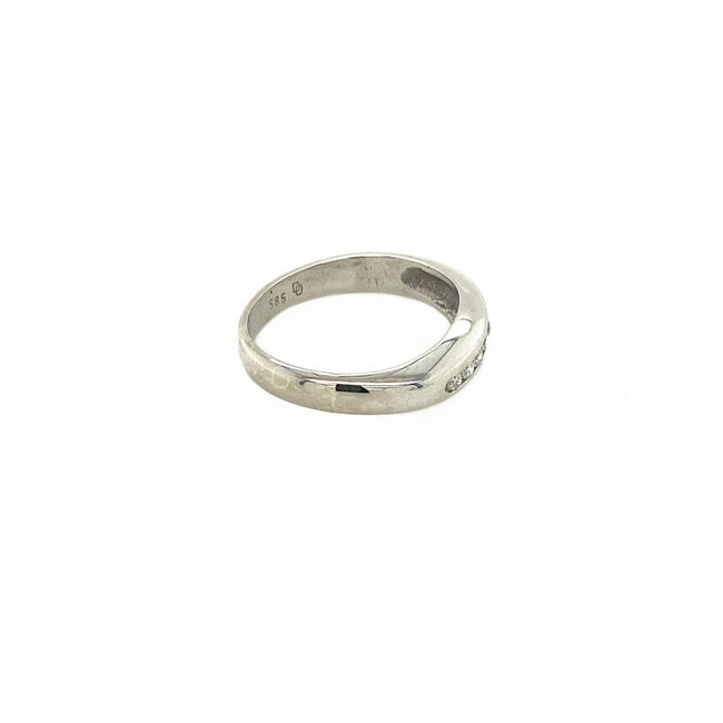 White gold ring with diamond 14 kt
