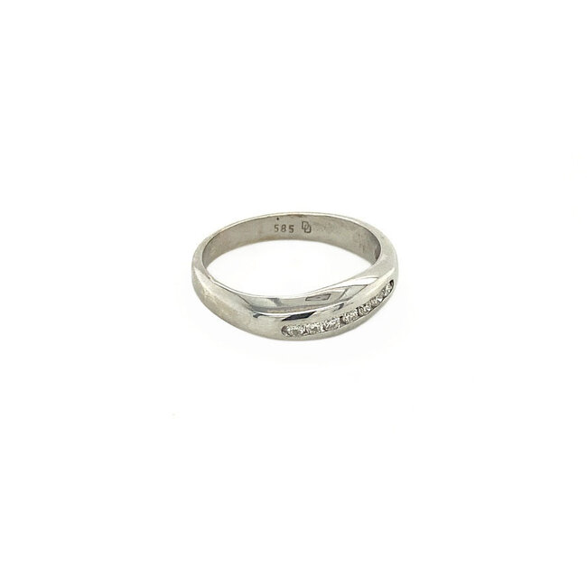White gold ring with diamond 14 kt