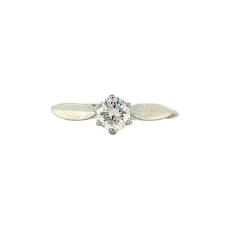 White gold solitaire ring with diamond 14 kt
