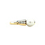 Gouden ring met parel en diamant 14 krt
