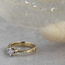 Bicolour gold solitaire ring with diamond 18 kt* new