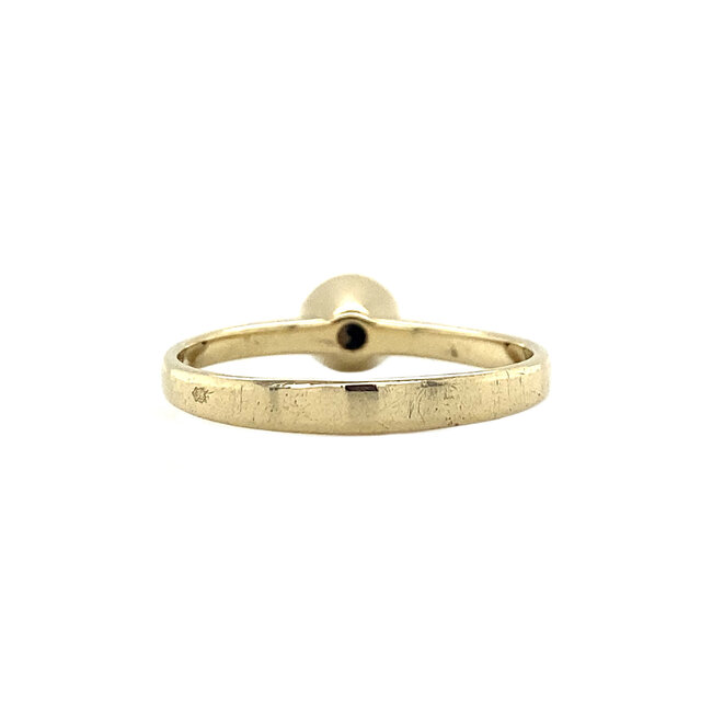 Gold solitaire ring with zirconia 14 kt