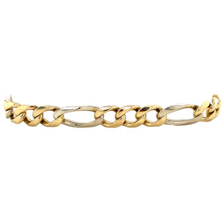 Gold figaro bracelet 23 cm 14 kt