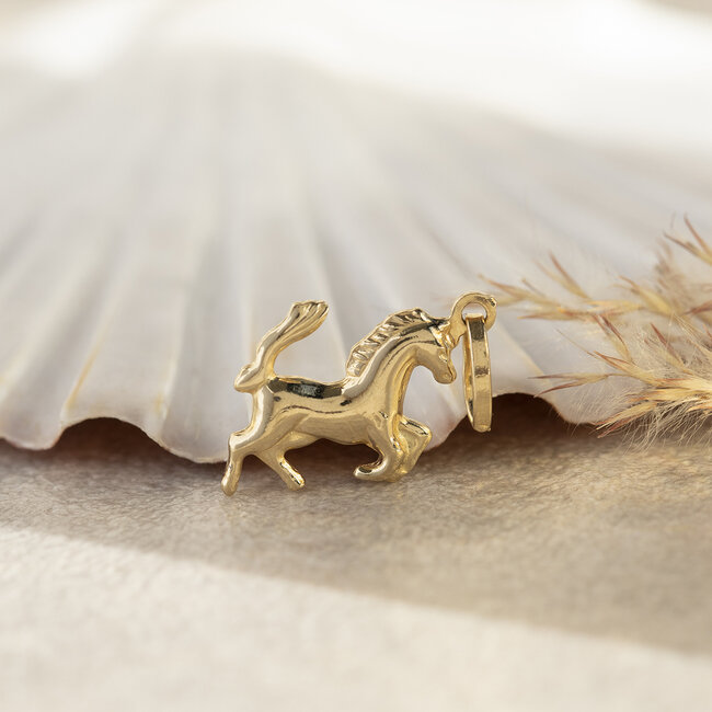 Gold horse pendant 14 kt
