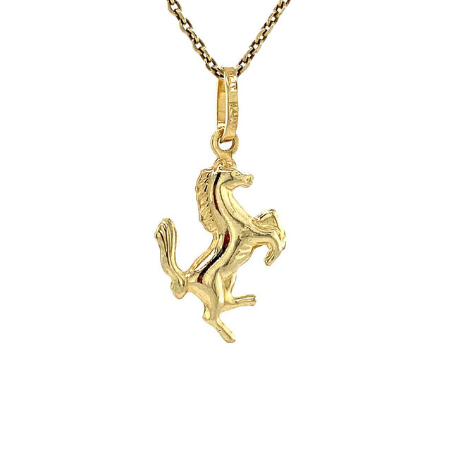 Gouden hanger paard 14 krt