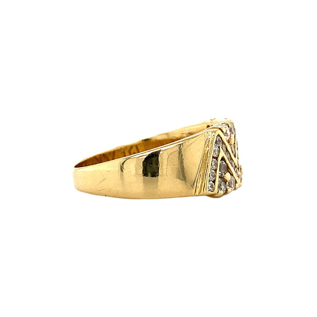 Gouden ring met zirkonia 18 krt