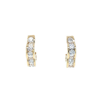 Goldene Ohrstecker mit Zirkonia 14 kt