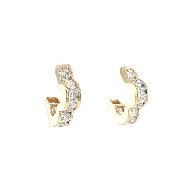 Goldene Ohrstecker mit Zirkonia 14 kt