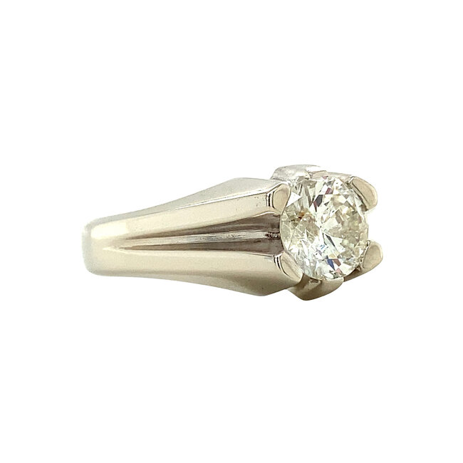 Witgouden ring met diamant 14 karaat