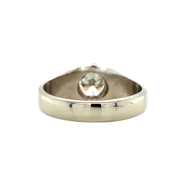 Witgouden ring met diamant 14 karaat