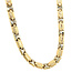Bicolour gouden choker 45 cm 14 krt