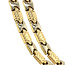 Bicolour gouden choker 45 cm 14 krt