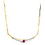 Gold choker with diamond and ruby 41 cm 18 crt