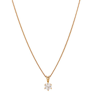 Gouden collier met diamant hanger 14 krt