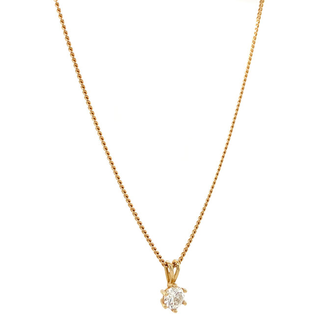 Gold necklace with diamond pendant 14 kt