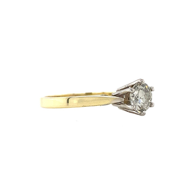 Gold solitaire ring with diamond 0.60ct. 14 kt *new
