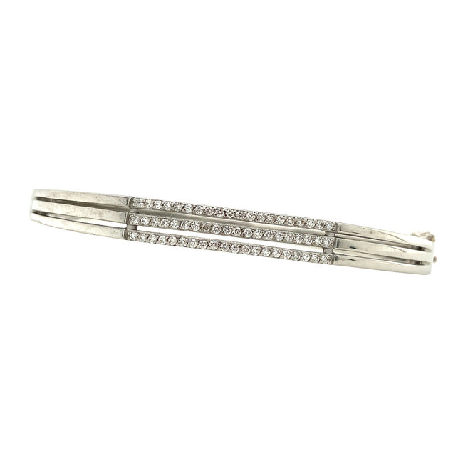 White gold bangle with diamond 14 kt