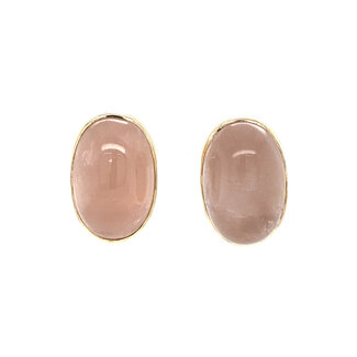 Ear studs with rose quartz 9 krt