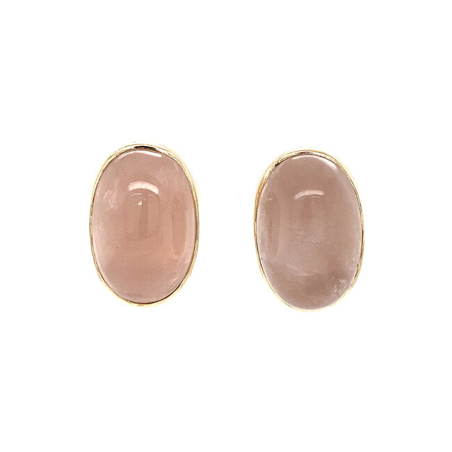 Ear studs with rose quartz 9 krt