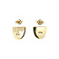 Ear studs with rose quartz 9 krt