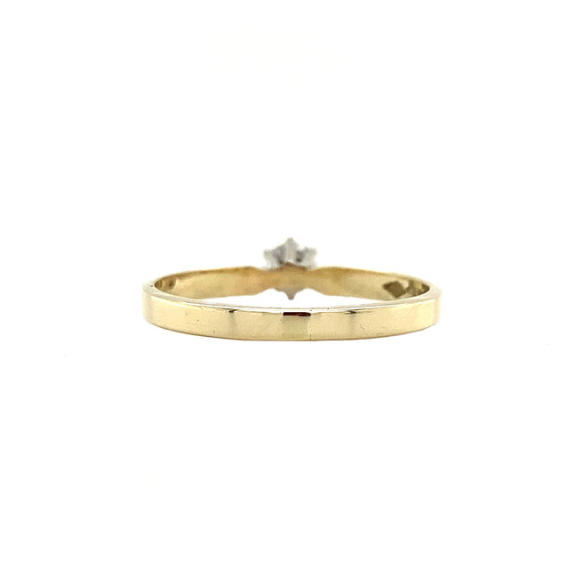 Gouden solitair ring met diamant 14 krt