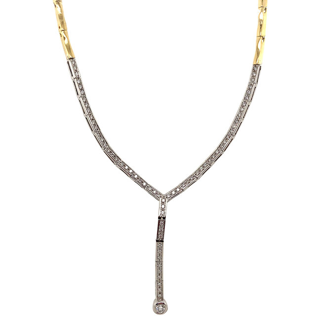Goldener Choker mit Diamant 48,5 cm 18 kt