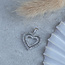 Witgouden hart hanger met diamant 18 krt