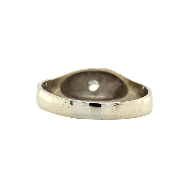Witgouden ring met diamant 14 krt