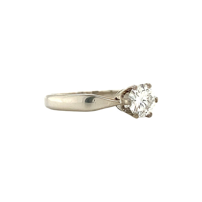 White gold solitaire ring with diamond 14 kt