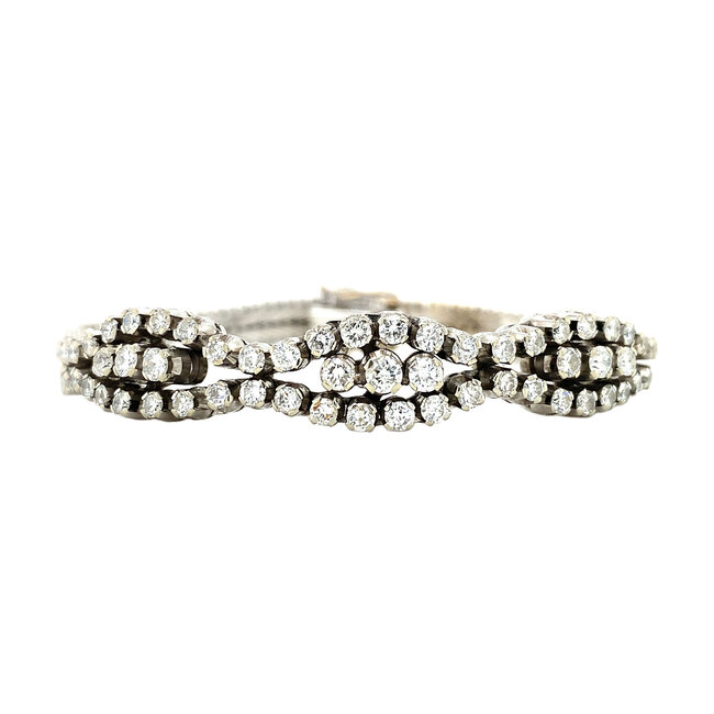 Witgouden armband met diamant 18 cm 18 krt